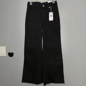 MNG Catherine Culotte High-Rise Jeans, Black, US 4